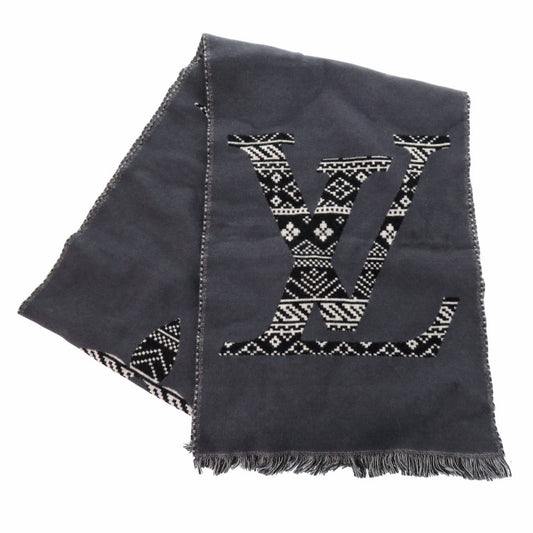 Louis Vuitton Scarf M77947 Escharp Two-Sided Scarf Monogram Wool Gray Apparel