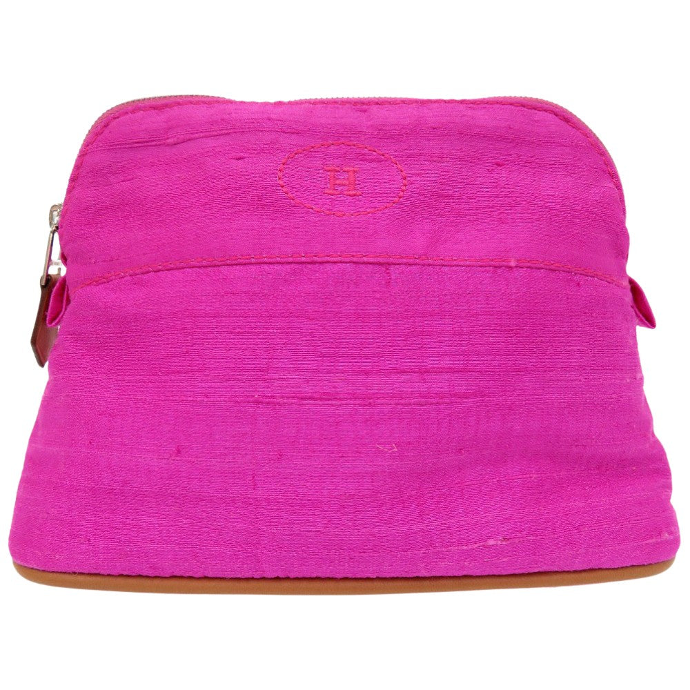Hermes Pouch Silk Rose Pivoine Bolide Pouch Silk Travel Bag