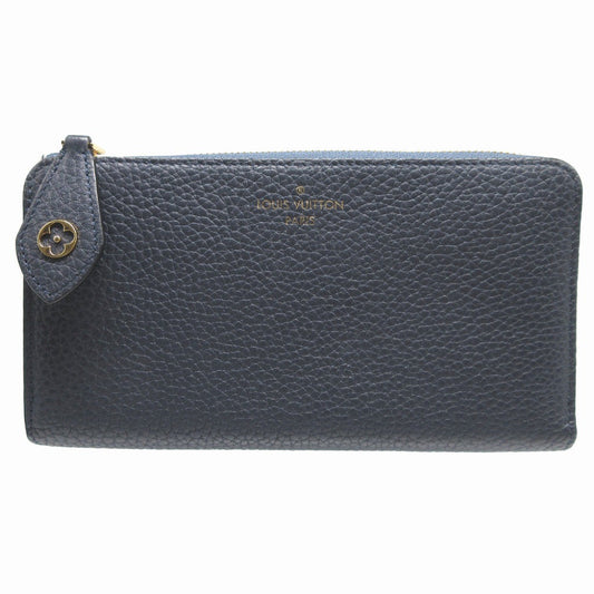 Louis Vuitton Long Purse M68582 Marine L-shaped Leather Blue Wallet Case