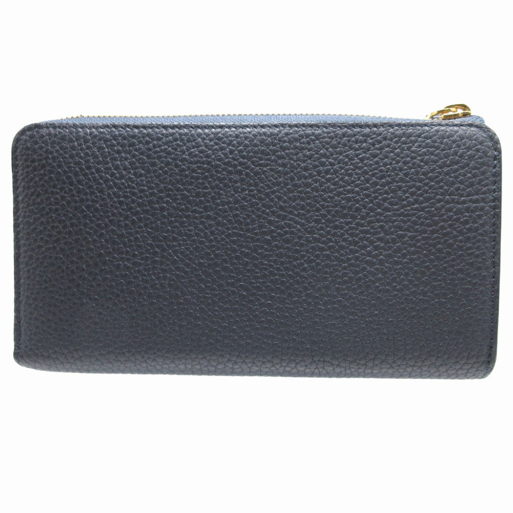 Louis Vuitton Long Purse M68582 Marine L-shaped Leather Blue Wallet Case