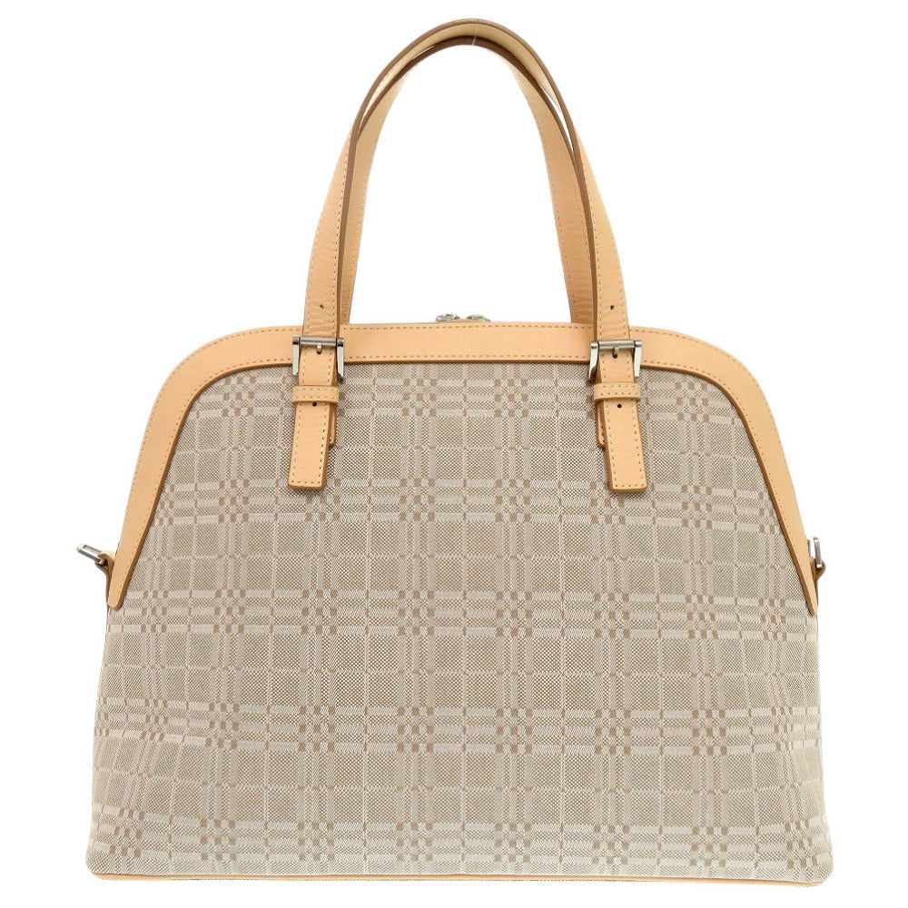 Burberry Women Handbag Leather Canvas Beige Travel Bag