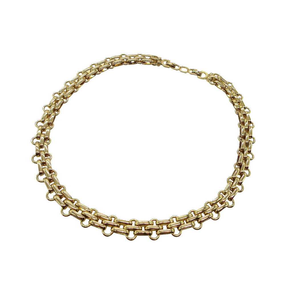 Dior Christian Choker Metal Women Handbag Gold Chain Travel Bag