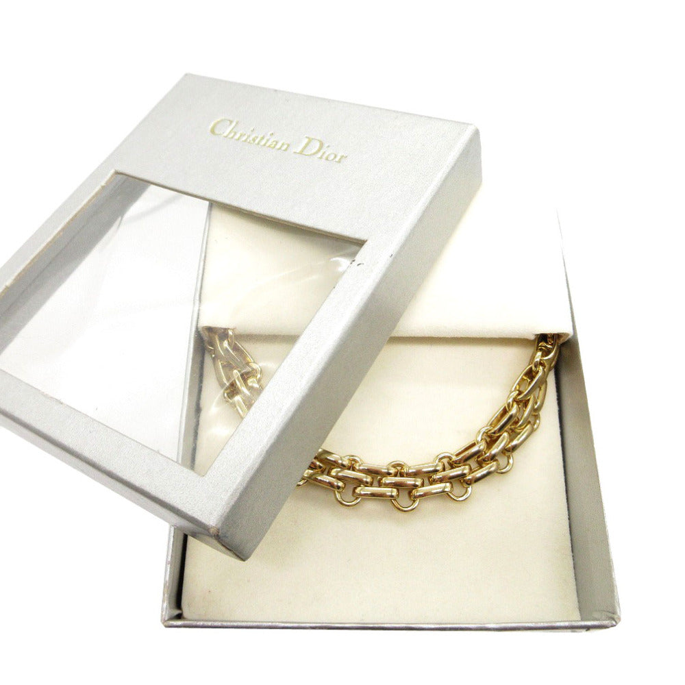 Dior Christian Choker Metal Women Handbag Gold Chain Travel Bag