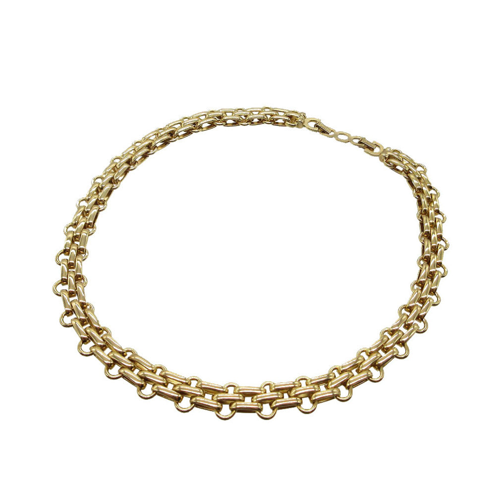 Dior Christian Choker Metal Women Handbag Gold Chain Travel Bag