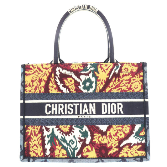 Dior Christian Tote Bag Lady Book Tote Women Canvas Blue