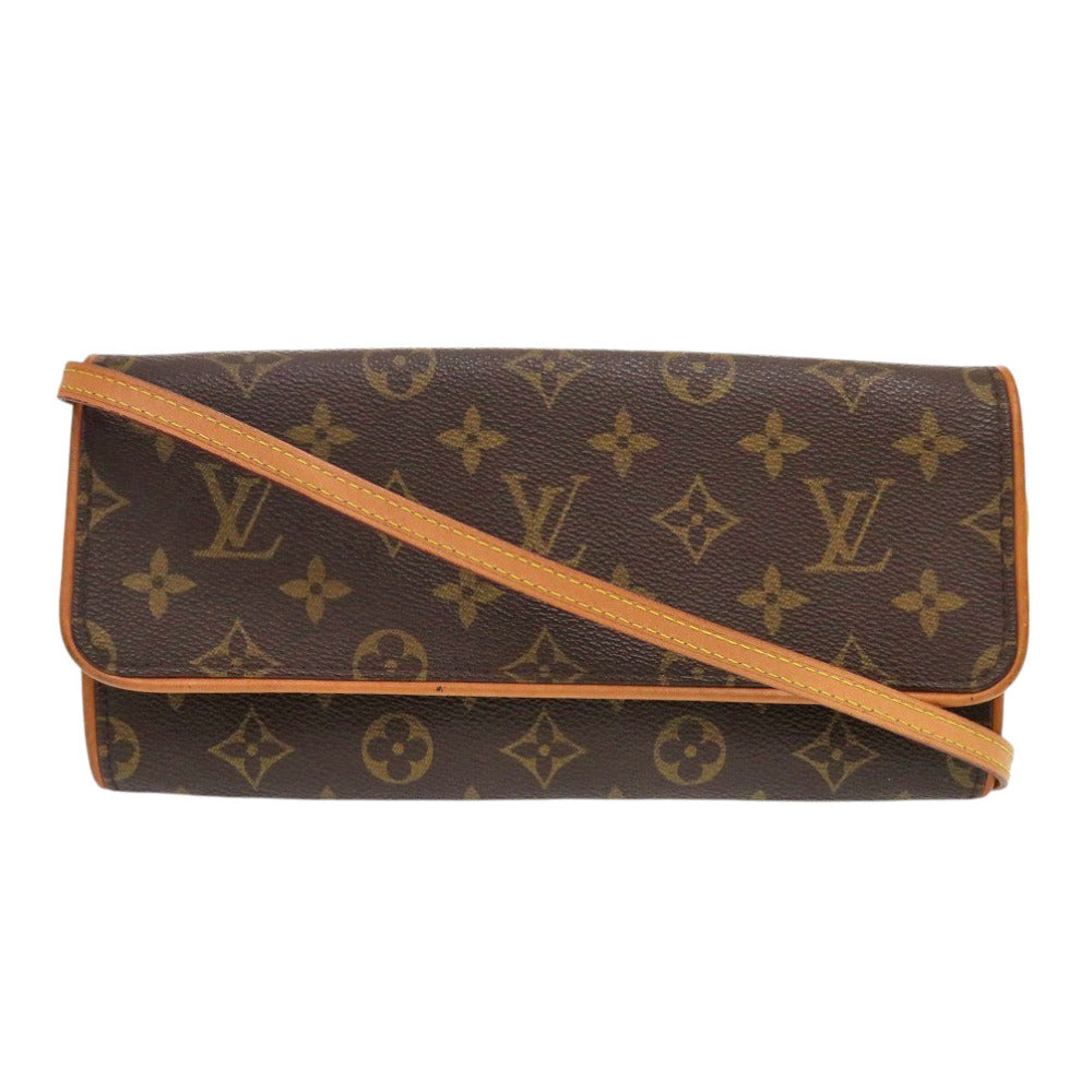 Louis Vuitton M51852 Pochette Twin GM Monogram Canvas Brown Shoulder Bag 6J0417Ab5R11