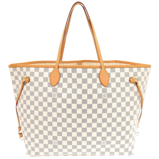 Louis Vuitton N51108 Damier Azur Damier Azur Canvas White Neverfull Tote Bag