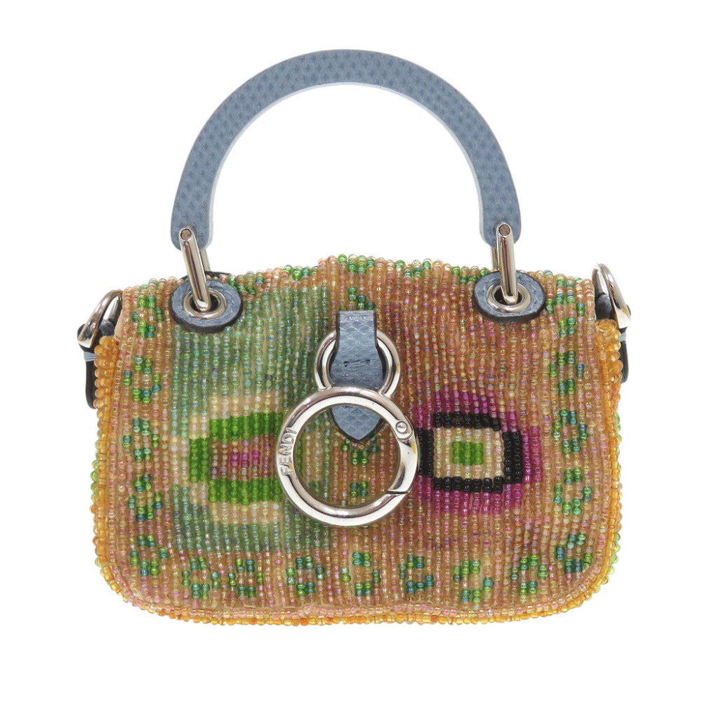 Fendi Shoulder Bag 7As136 Nano Baguette Women Leather Blue