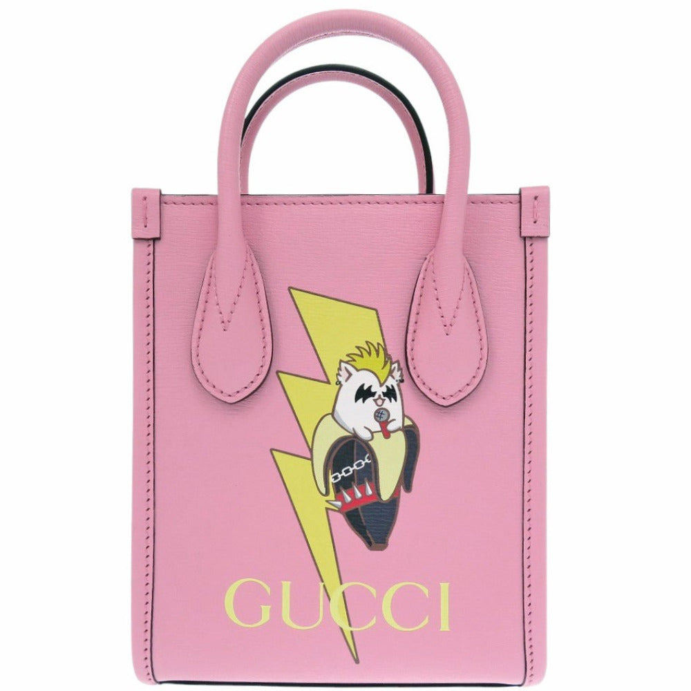 Gucci Bananya collaboration Leather Pink Handbag
