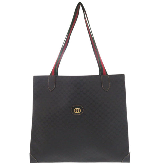 Gucci 002-63- PVC Old Sherry Line Black Tote Bag