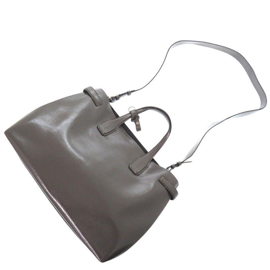 Burberry Shoulder Bag Enamel 2Way Soft Banner Women Gray