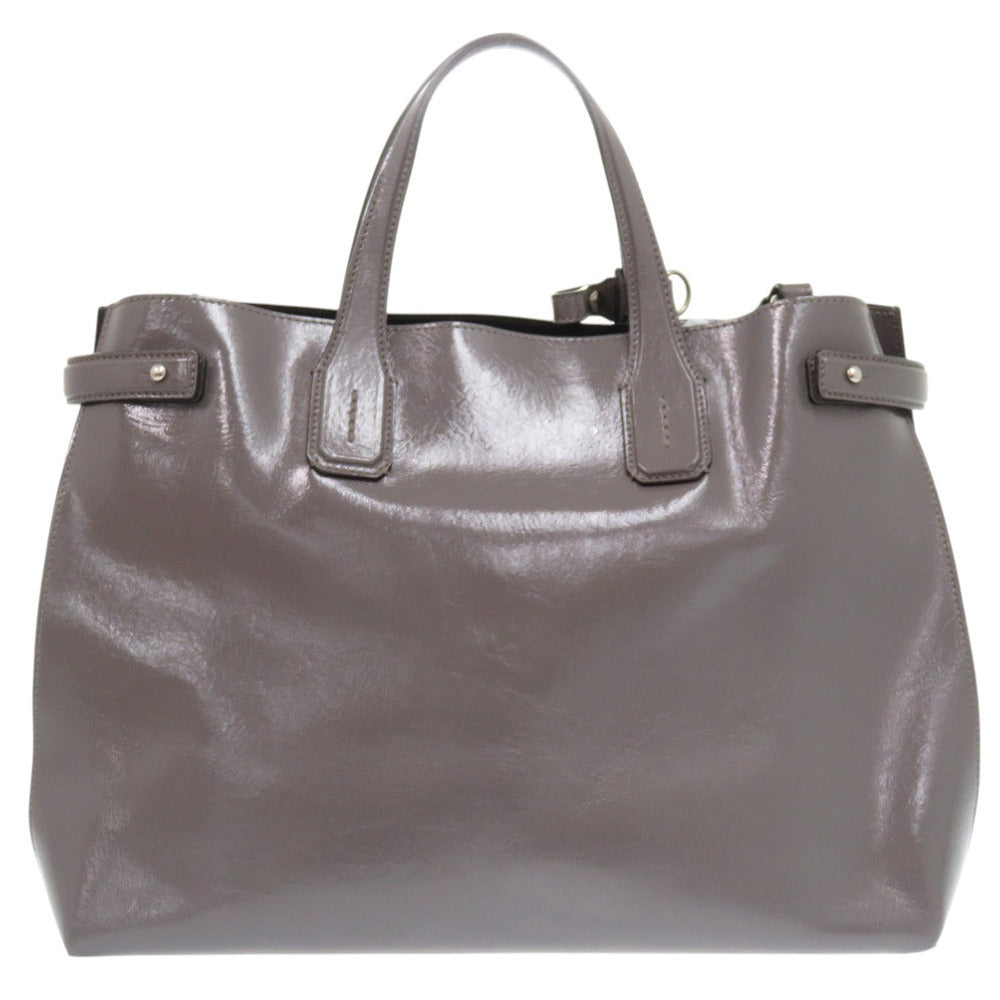 Burberry Shoulder Bag Enamel 2Way Soft Banner Women Gray