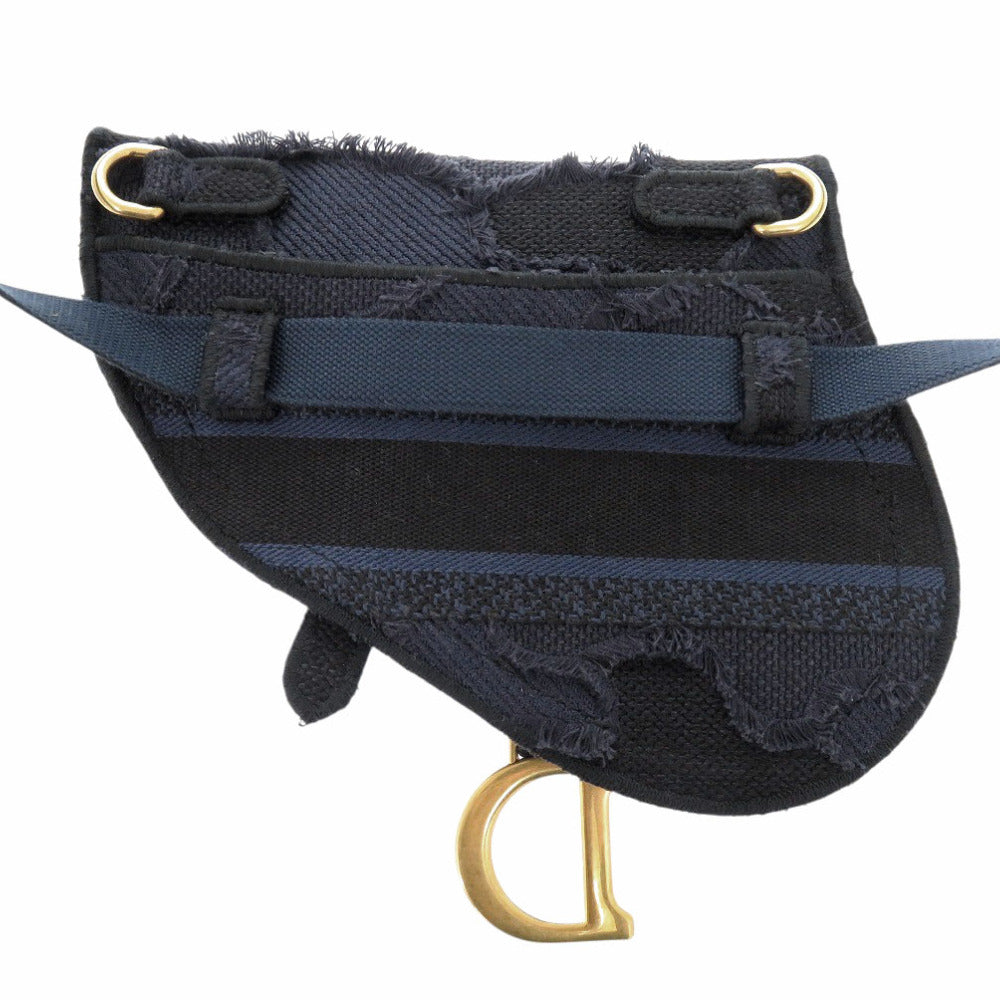 Dior Christian Waist Bag Navy Saddle Bag Women Canvas Travel Bag