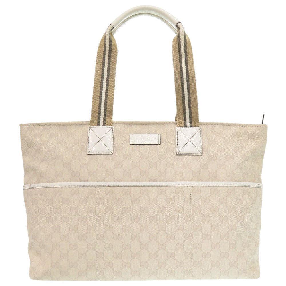 Gucci GG Ivory Sherry line Canvas Tote Bag