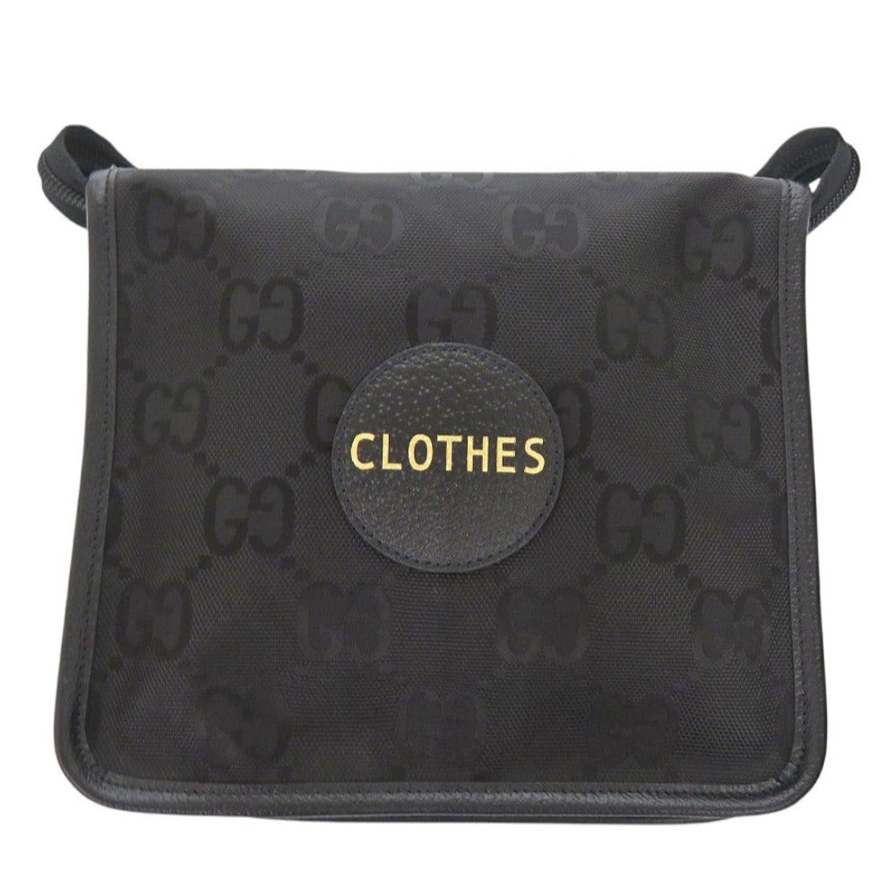 Gucci Pouch Off Grid Backing Leather Canvas Nylon Black Travel Bag