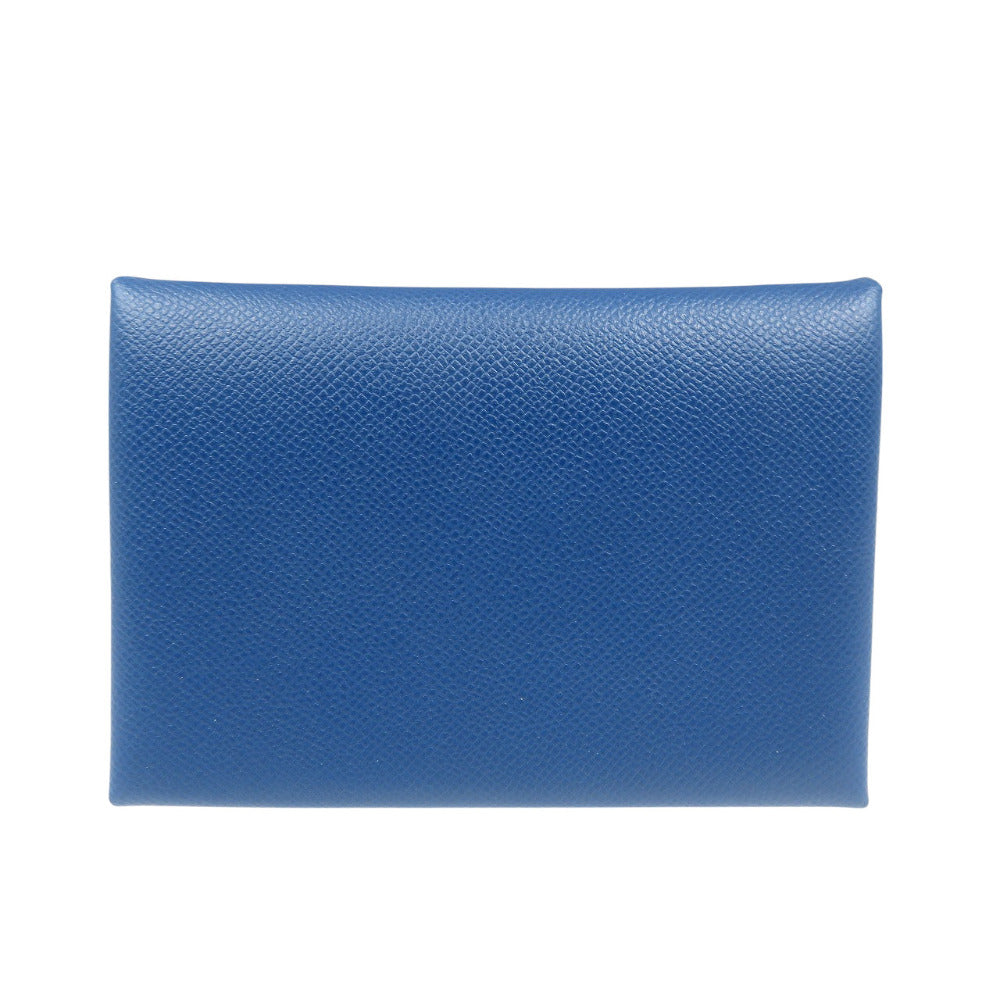 Coin Case Deep Calvi Duo Handbag Leather Blue Travel Bag