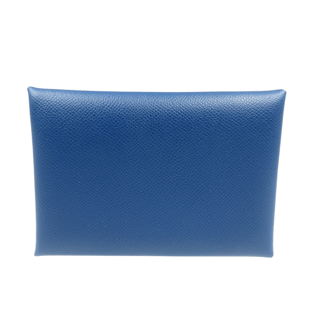 Coin Case Deep Calvi Duo Handbag Leather Blue Travel Bag