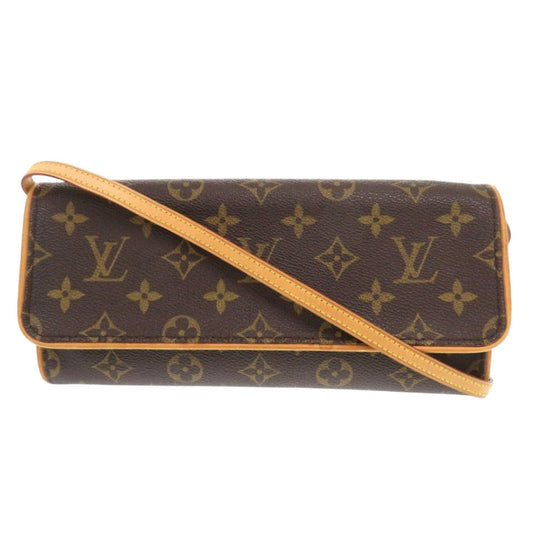 Louis Vuitton M51852 Pochette Twin GM Monogram Canvas Brown Shoulder Bag 6L0658Ss5R9