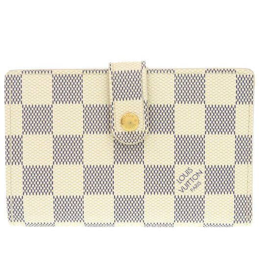 Louis Vuitton Bifold N61676 Damier Azur Damier Canvas White Wallet Case