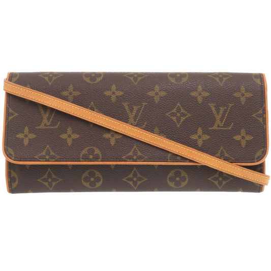 Louis Vuitton M51852 Pochette Twin GM Monogram Canvas Brown Shoulder Bag 6L1225Sl5K9
