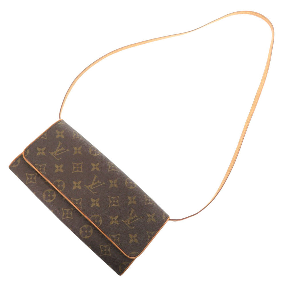Louis Vuitton M51852 Pochette Twin GM Monogram Canvas Brown Shoulder Bag 6L1225Sl5K9