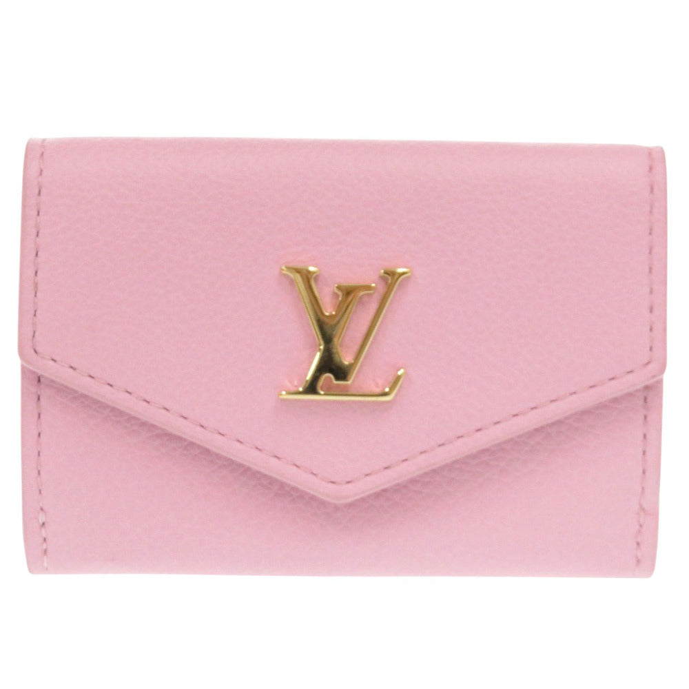 Louis Vuitton Tri-fold M80088 Portefeuille Rock Leather Pink Mini Wallet Case
