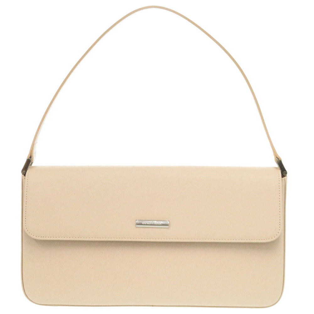 Burberry With Women Handbag Leather Beige Logo Travel Bag