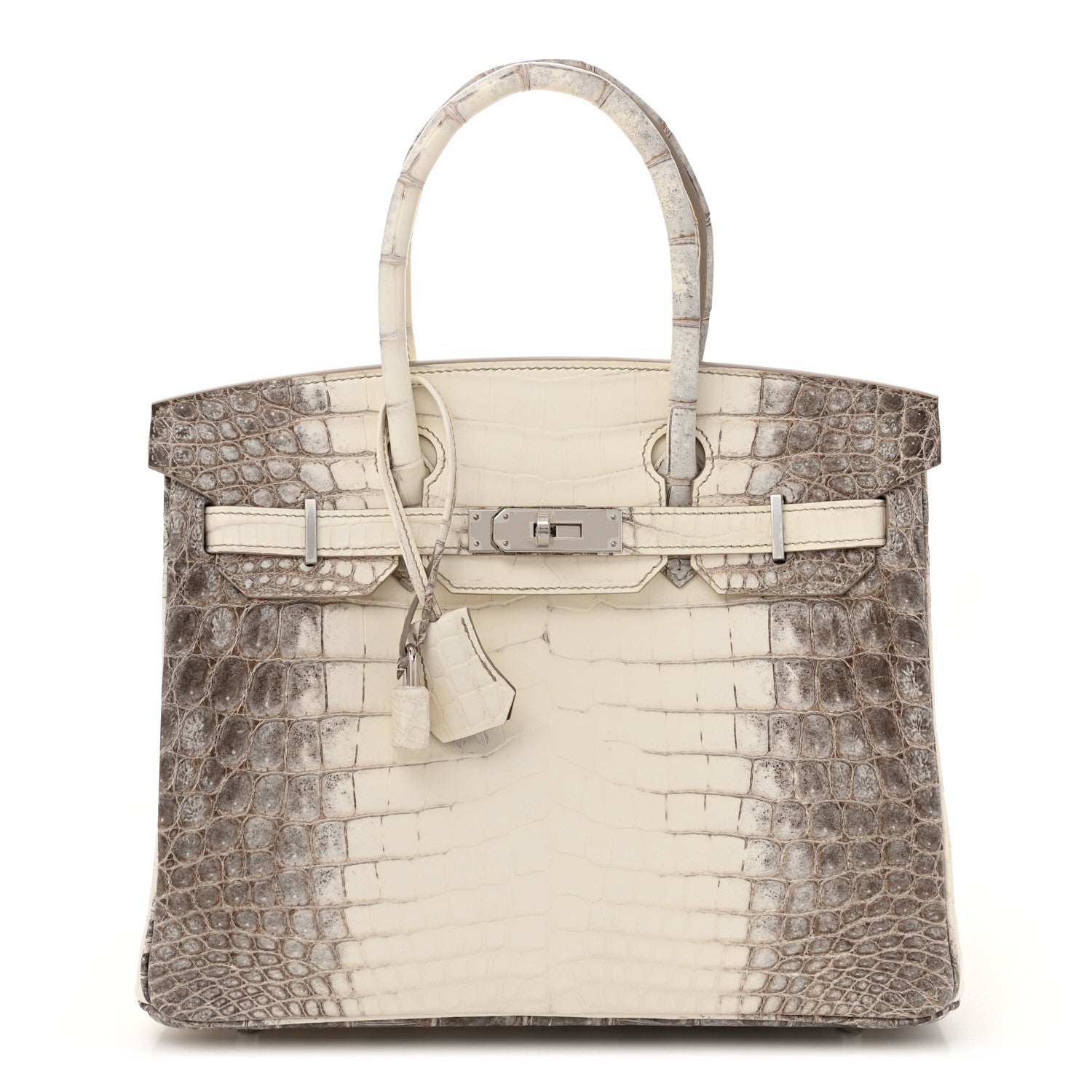 Hermes Matte Niloticus Crocodile Himalaya Birkin Blanc Handbag Travel Bag