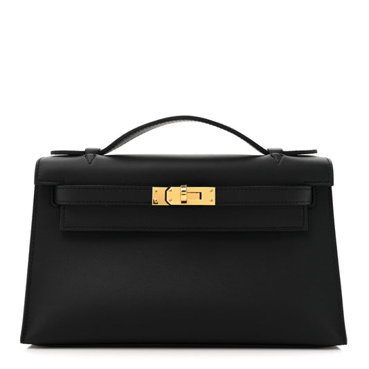 Hermes Swift Kelly Pochette Clutch Black Clutch Bag