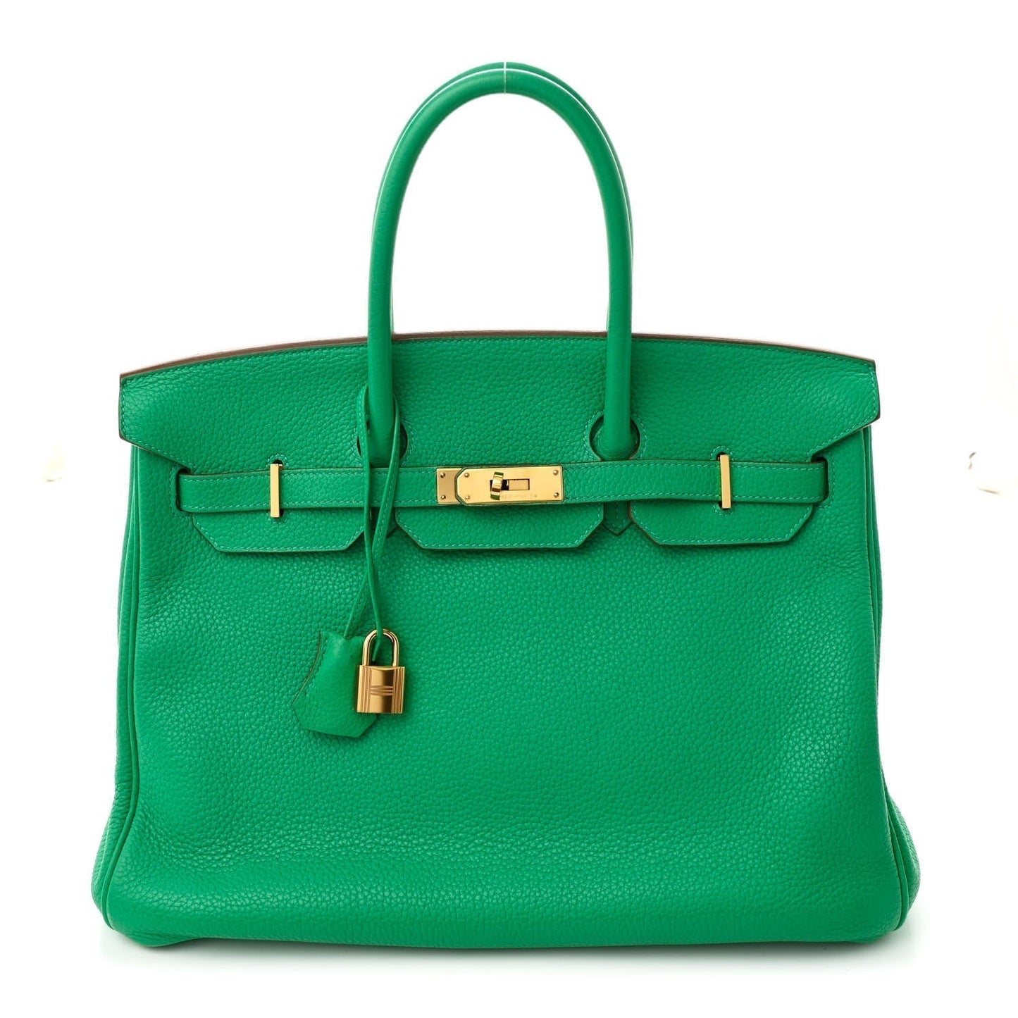 Hermes Taurillon Clemence Birkin Menthe Handbag Travel Bag 35 Menthe 1749598