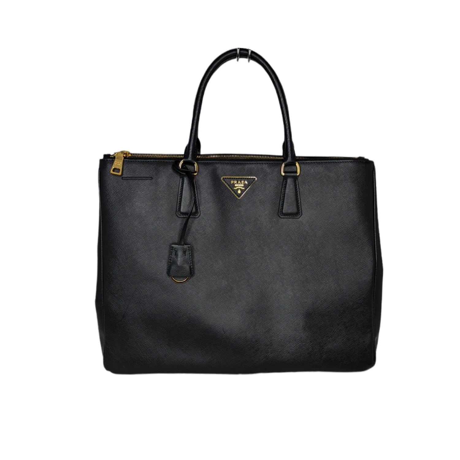 Prada Prada Nero Saffiano Lux Double Zip Tote Handbag Tote Bag