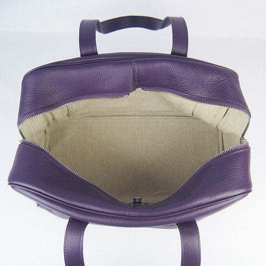 Hermes Luxury Togo Handbag Purple Leather Travel Bag