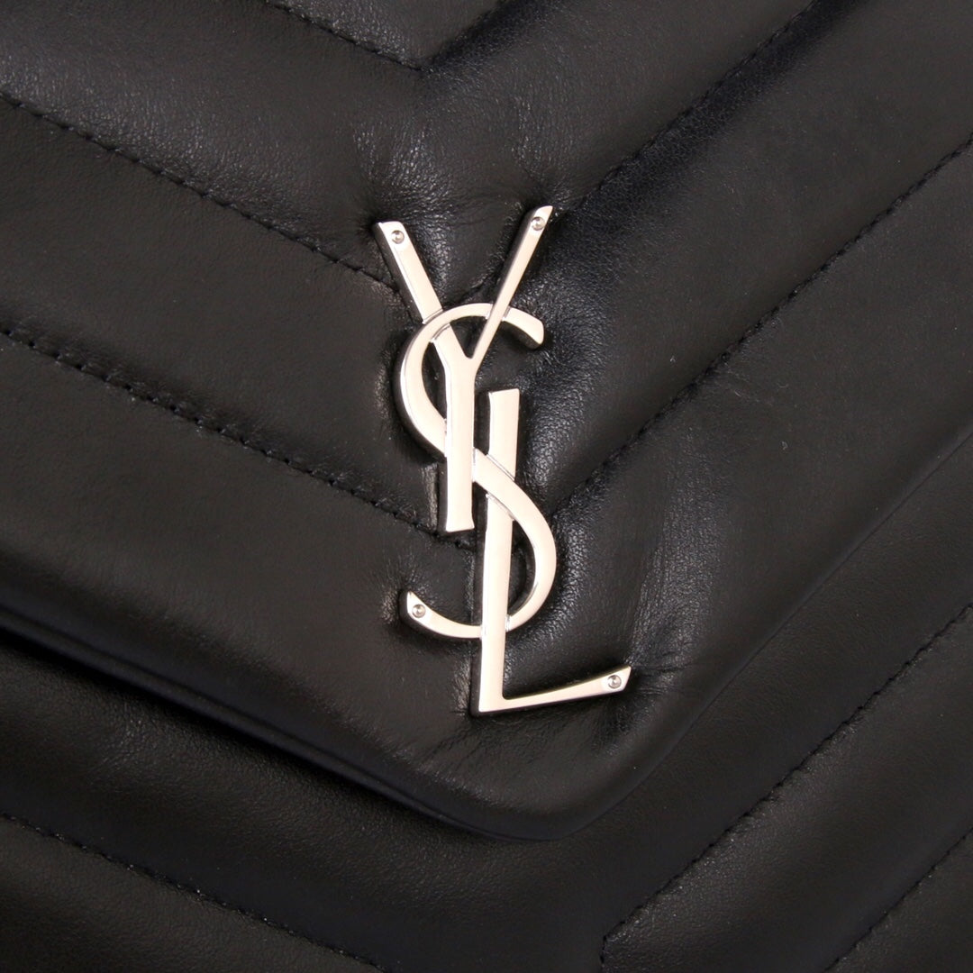 YSL Saint Laurent Loulou MatelassÃ© "Y" 9.8in 23cm Black Small Chain Handbag Ysl 494699Dv7261000