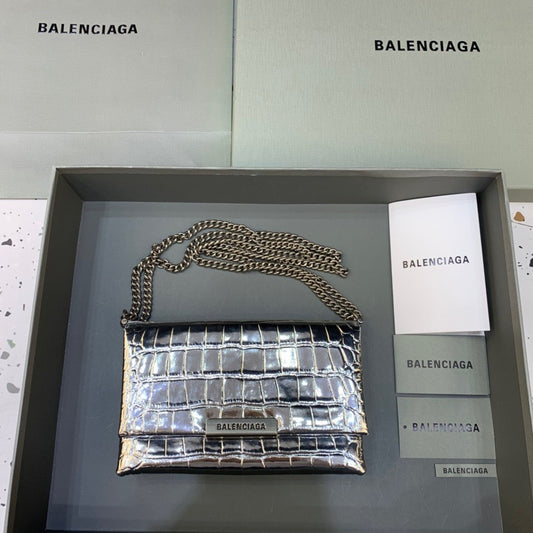 Balen Triplet Bag Crocotop Qualityle Embossed For Silver Small Travel Bag