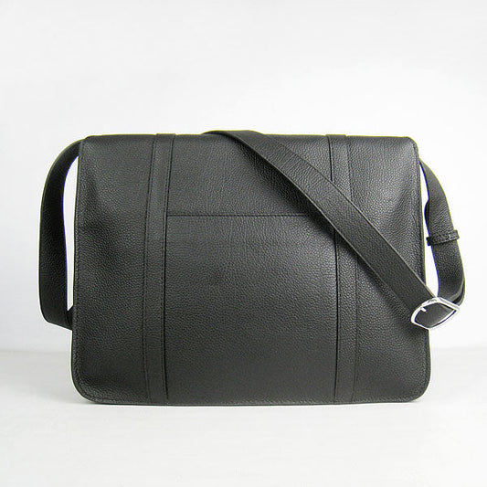 Hermes Luxury Steve Shoulder Bag Cow Leather Black