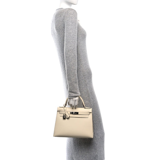 Hermes Epsom Verso Kelly Sellier Nata Ocre Handbag Travel Bag