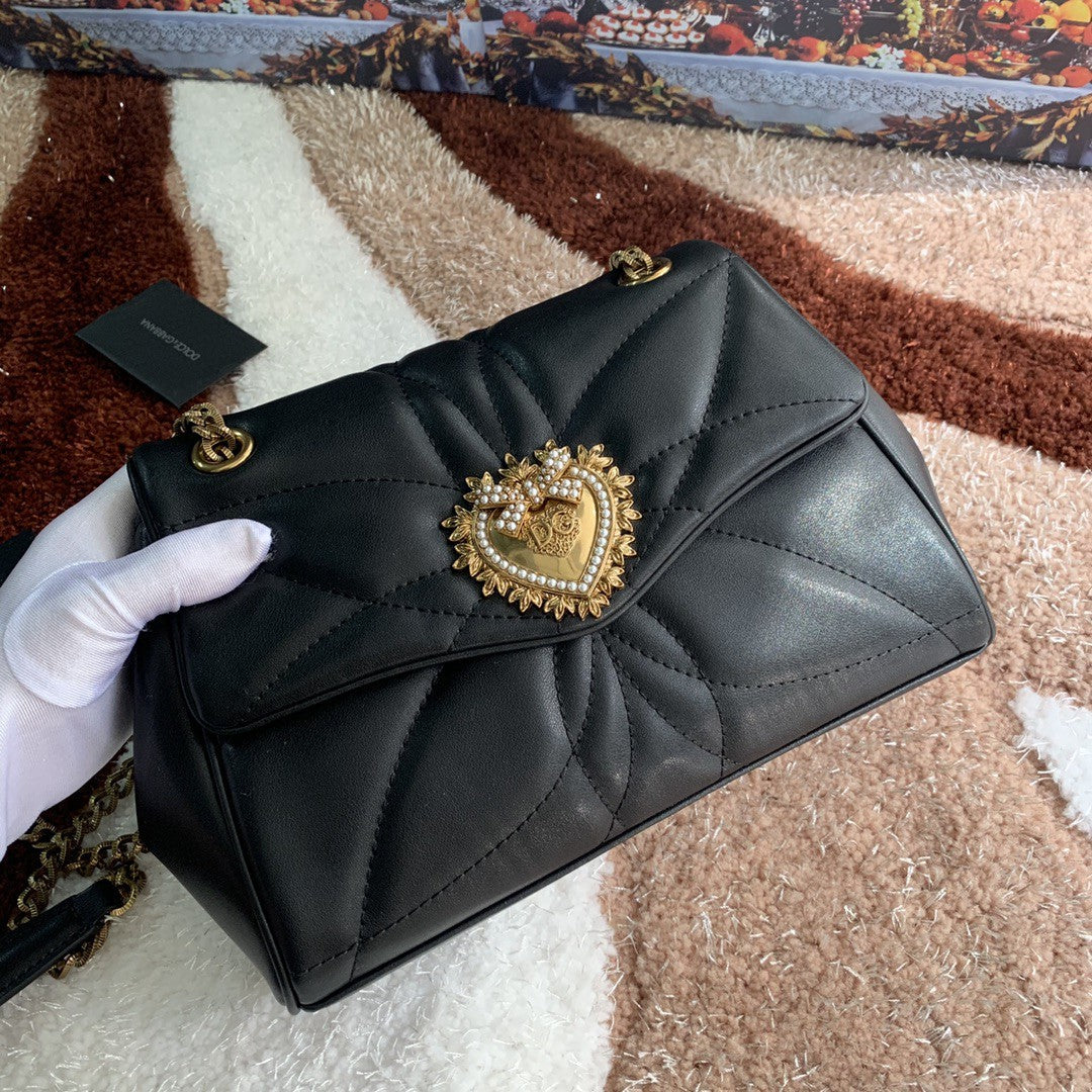 Top Quality Devotion Shoulder Bag In Nappa Quilted Black