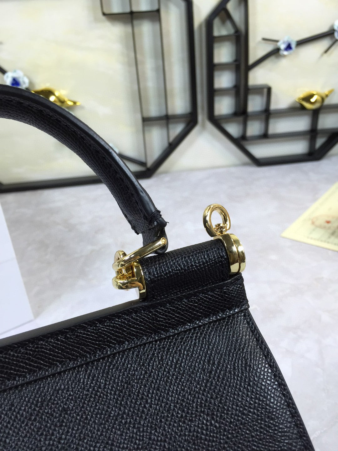 Top Quality Sicily Handbag In Dauphine For Black Medium Travel Bag