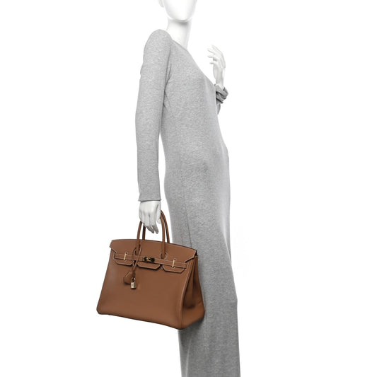 Hermes Epsom Birkin Handbag Gold Travel Bag