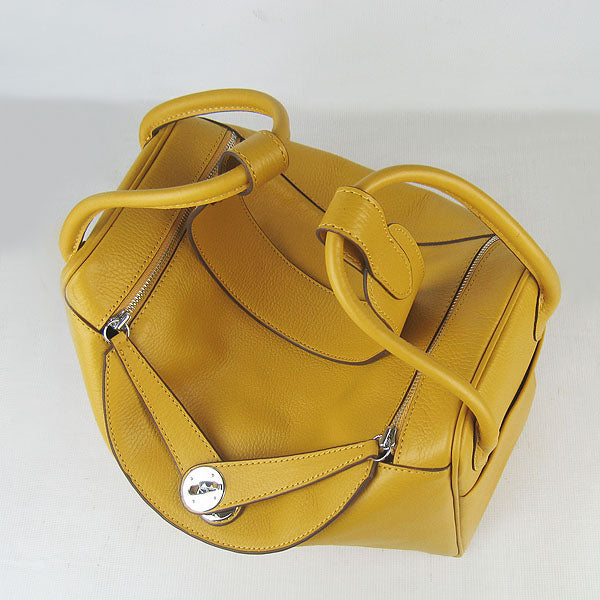 Hermes Luxury Lindy Cm Handbag Yellow Silver Travel Bag