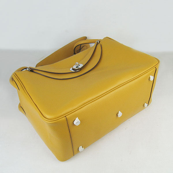 Hermes Luxury Lindy Cm Handbag Yellow Silver Travel Bag
