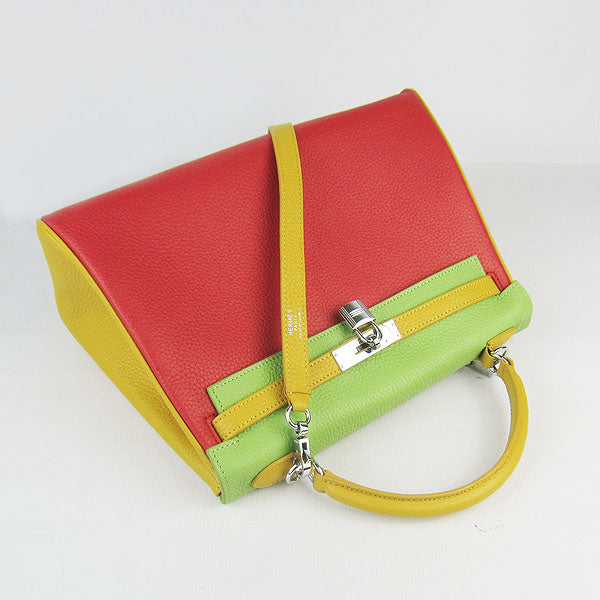 Hermes Luxury Kelly Cm Togo Yellow Handbag Red Green Travel Bag