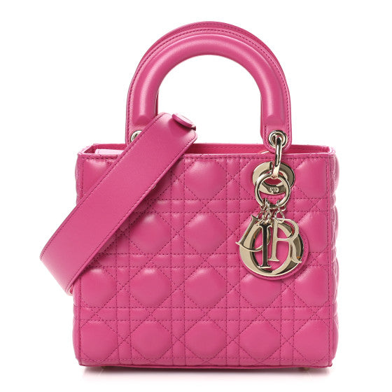 Dior Handbag Christian Cannage My ABC Lady Fuchsia Lambskin Small