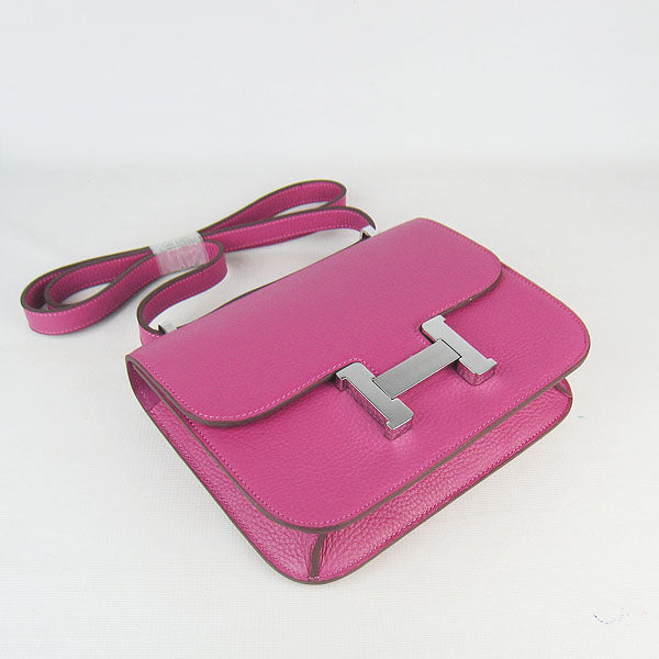 Hermes Luxury Constance Cowskin Bag H Peach Leather Silver Travel Bag