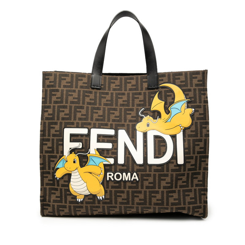 Fendi Zucca Fragment Pok Mon Dragonite 2Way Bag Leather Canvas Travel Bag