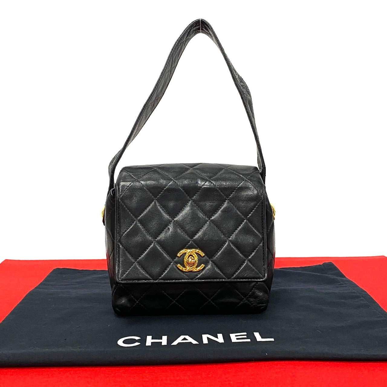 Chanel lambskin COCO Mark Matrasse Black Handbag