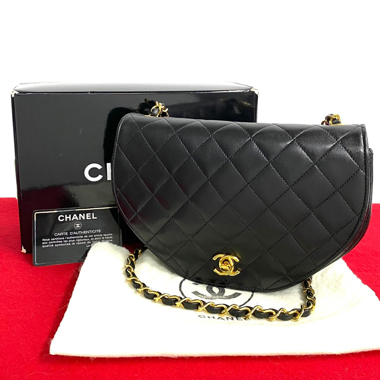 Chanel Lambskin COCO Mark Matrasse Black Leather Shoulder Bag