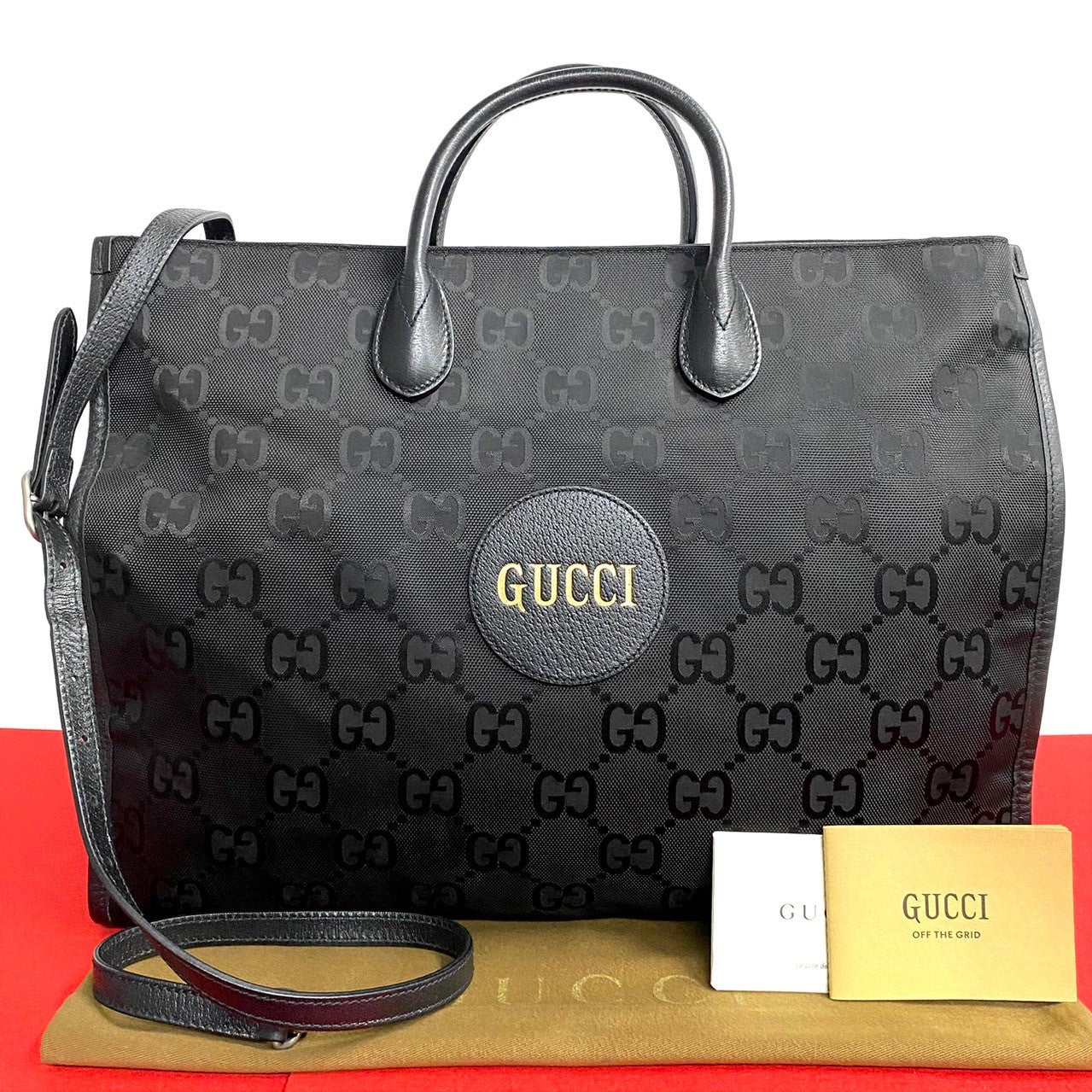 Gucci GG Off grid Monogram Leather Canvas Black Shoulder Bag
