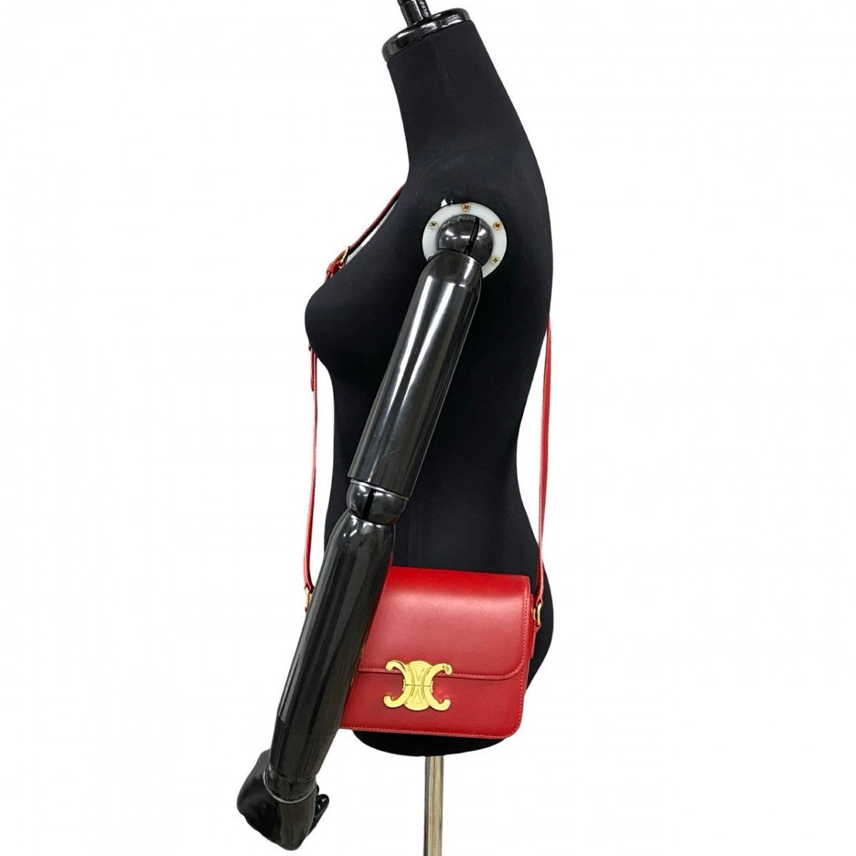 Shoulder Bag Triomphe Metal Women Leather Red