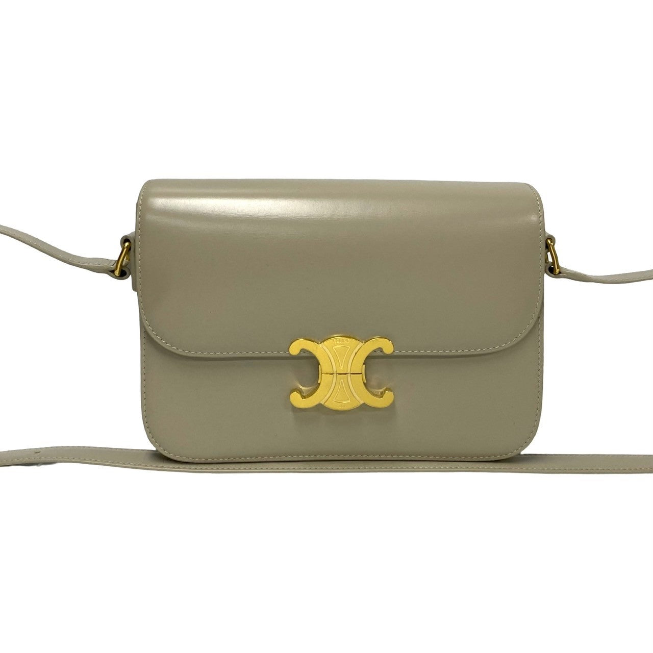 Shoulder Bag Calfskin, Classic Triomphe Women Leather Beige